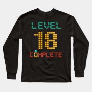 Level 18 Complete Vintage Gift Shirt Celebrate 18th Wedding Long Sleeve T-Shirt